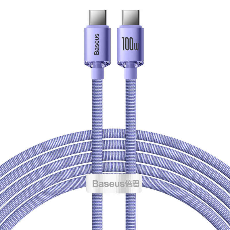 Baseus CAJY000705 USB-C – USB-C PD QC laidas 100W 5A 480Mb/ s 2m – violetinė