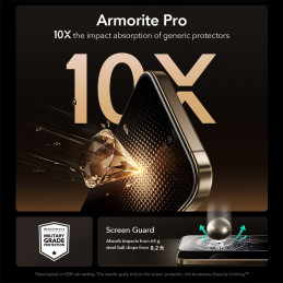 ESR UltraFit Armorite Pro grūdintas stiklas iPhone 17 Pro telefonui – skaidrus