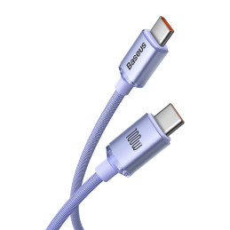 Baseus CAJY000705 USB-C – USB-C PD QC laidas 100W 5A 480Mb/ s 2m – violetinė