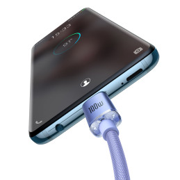 Baseus CAJY000705 USB-C – USB-C PD QC laidas 100W 5A 480Mb/ s 2m – violetinė