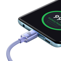 Baseus CAJY000705 USB-C – USB-C PD QC laidas 100W 5A 480Mb/ s 2m – violetinė