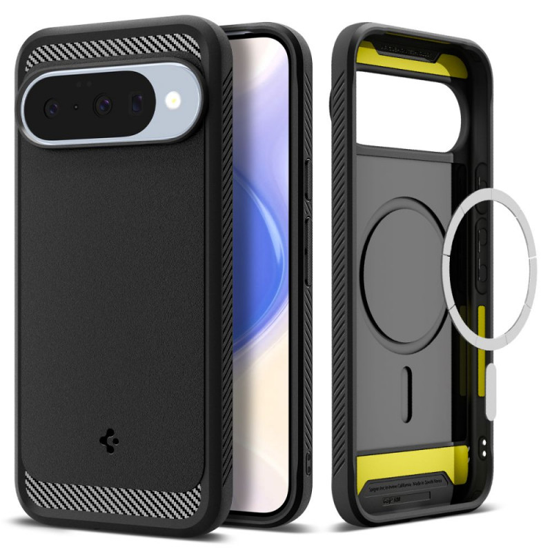 „Spigen Rugged Armor Mag MagSafe“ dėklas, skirtas „Google Pixel 10 / 10 Pro“ – matinės juodos spalvos