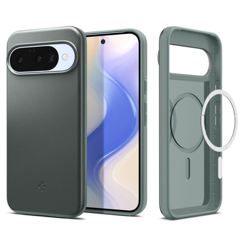 „Spigen Thin Fit Mag MagSafe“ dėklas, skirtas „Google Pixel 10 / 10 Pro“ – žalias