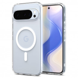 „Spigen Ultra Hybrid Mag MagSafe“ dėklas, skirtas „Google Pixel 10 / 10 Pro“ – skaidrus ir baltas
