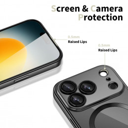 „Tech-Protect MagFlex MagSafe“ dėklas, skirtas „iPhone 17 Pro Max“ – skaidriai juodas