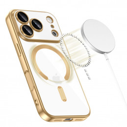 „Tech-Protect MagFlex MagSafe“ dėklas, skirtas „iPhone 17 Pro“ – permatomo aukso spalvos