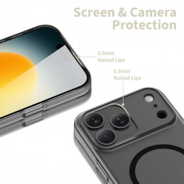 „Tech-Protect MagSlim MagSafe“ dėklas, skirtas „iPhone 17 Pro Max“ – matinės juodos spalvos