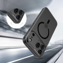„Tech-Protect MagSlim MagSafe“ dėklas, skirtas „iPhone 17 Pro Max“ – matinės juodos spalvos