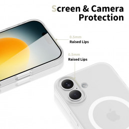 „Tech-Protect MagSlim MagSafe“ dėklas, skirtas „iPhone 17“ – matinės baltos spalvos