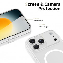 „Tech-Protect MagSlim MagSafe“ dėklas, skirtas „iPhone 17 Pro Max“ – matinės baltos spalvos