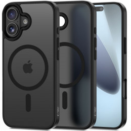„Tech-Protect MagMat MagSafe“ dėklas, skirtas „iPhone 17“ – matinės juodos spalvos