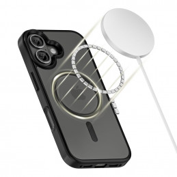 „Tech-Protect MagMat MagSafe“ dėklas, skirtas „iPhone 17“ – matinės juodos spalvos