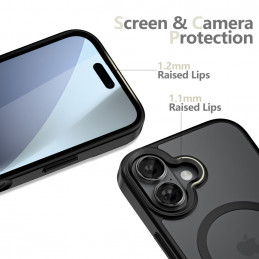 „Tech-Protect MagMat MagSafe“ dėklas, skirtas „iPhone 17“ – matinės juodos spalvos