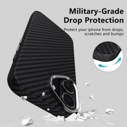„Tech-Protect Ion Carbon MagSafe“ dėklas, skirtas „iPhone 17“ – juodas ir sidabrinis