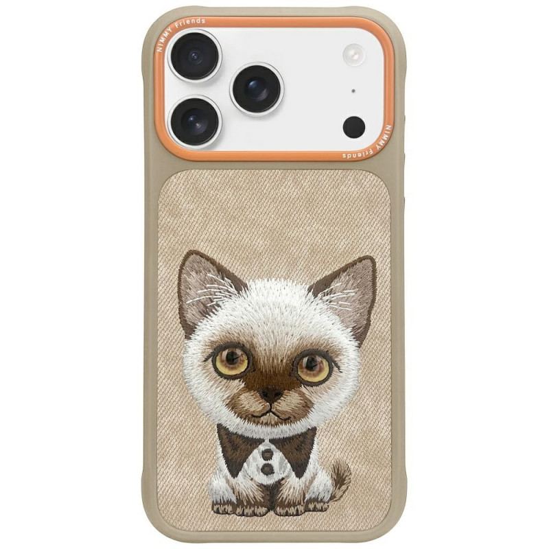 „Nimmy Big Eyed Pet 2.0“ katino dėklas, skirtas „iPhone 17“ – smėlio spalvos