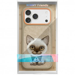 „Nimmy Big Eyed Pet 2.0“ dėklas katėms, skirtas „iPhone 17 Pro“ – smėlio spalvos