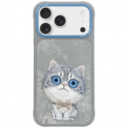 „Nimmy Big Eyed Pet 2.0“ katės dėklas, skirtas „iPhone 17 Pro Max“ – pilkas