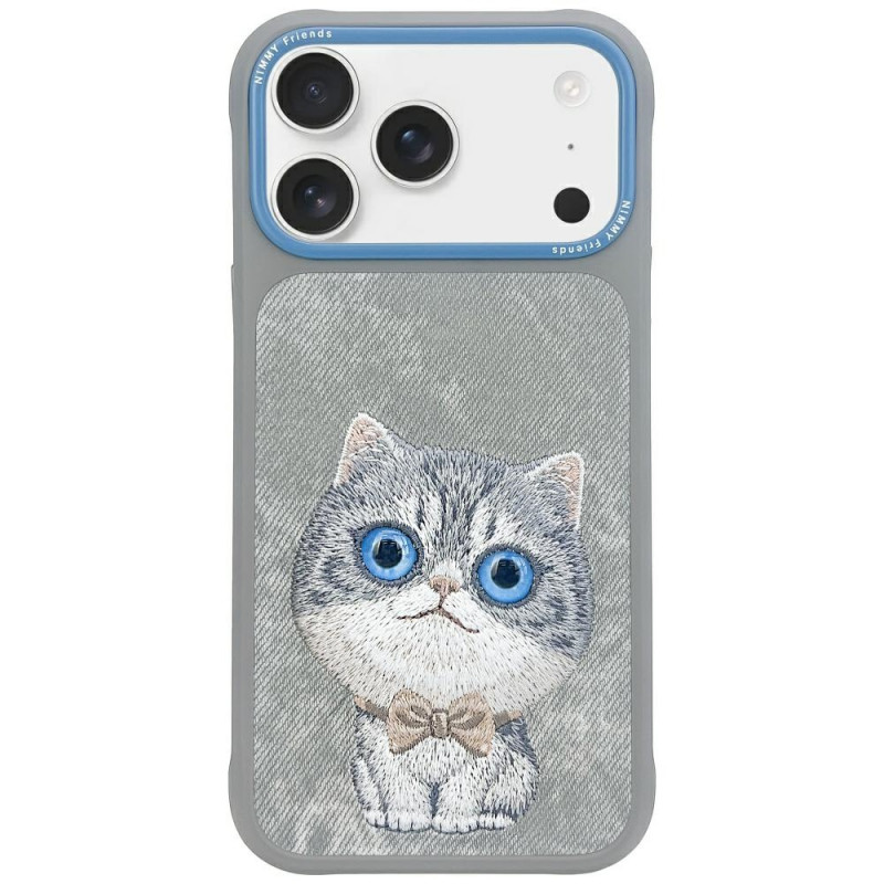 „Nimmy Big Eyed Pet 2.0“ katės dėklas, skirtas „iPhone 17 Pro Max“ – pilkas