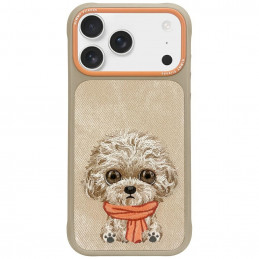 „Nimmy Big Eyed Pet 2.0“ šuns dėklas, skirtas „iPhone 17 Pro Max“ – smėlio spalvos