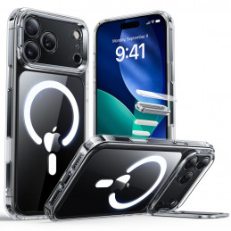 ESR klasikinis hibridinis „MagSafe“ dėklas su atramėle, skirtas „iPhone 17 Pro“ – skaidrus