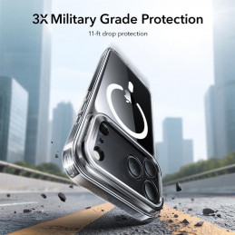 ESR klasikinis hibridinis „MagSafe“ dėklas su atramėle, skirtas „iPhone 17 Pro“ – skaidrus