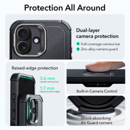 ESR „Cyber Kickstand MagSafe“ dėklas, skirtas „iPhone 17“ – juodas