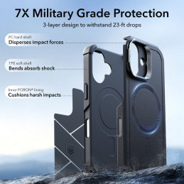 ESR „Cyber Kickstand MagSafe“ dėklas, skirtas „iPhone 17“ – juodas
