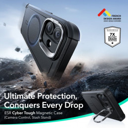 ESR „Cyber Kickstand MagSafe“ dėklas, skirtas „iPhone 17“ – juodas
