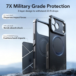 ESR „Cyber Kickstand MagSafe“ dėklas, skirtas „iPhone 17 Pro“ – juodas