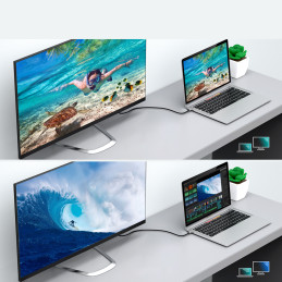 Choetech HUB adapterių rinkinys C tipo USB – HDMI 2.0 (3840 x 2160 @ 60Hz) pilka (HUB-H12) + C tipo USB kabelis – HDMI (...