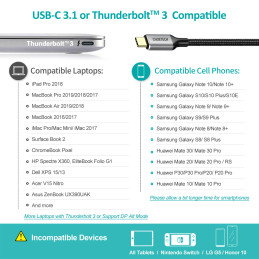 Choetech HUB adapterių rinkinys C tipo USB – HDMI 2.0 (3840 x 2160 @ 60Hz) pilka (HUB-H12) + C tipo USB kabelis – HDMI (...
