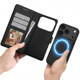 „Tech-Protect Wallet“ „MagSafe“ dėklas, skirtas „iPhone 17 Pro“ – matinės juodos spalvos
