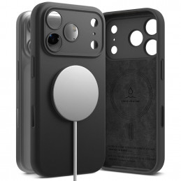 „Ringke“ silikoninis magnetinis „MagSafe“ dėklas, skirtas „iPhone 17 Pro Max“ – juodas
