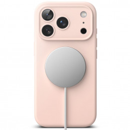 „Ringke“ silikoninis magnetinis „MagSafe“ dėklas, skirtas „iPhone 17 Pro Max“ – rožinis