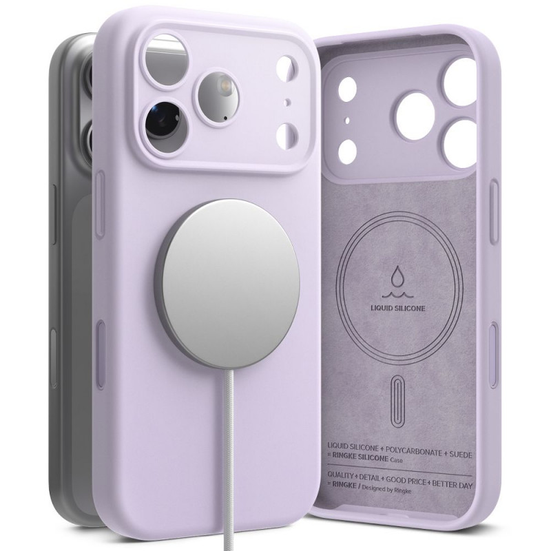 „Ringke“ silikoninis magnetinis „MagSafe“ dėklas, skirtas „iPhone 17 Pro Max“ – violetinis