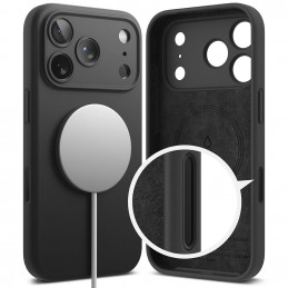 „Ringke“ silikoninis magnetinis „MagSafe“ dėklas, skirtas „iPhone 17 Pro“ – juodas