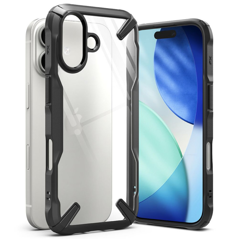 „Ringke Fusion X“ dėklas, skirtas „iPhone 17“ – juodas