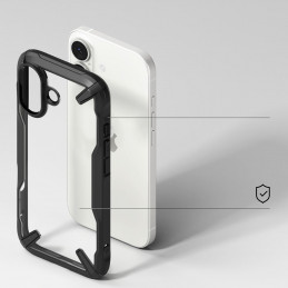 „Ringke Fusion X“ dėklas, skirtas „iPhone 17“ – juodas