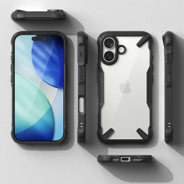 „Ringke Fusion X“ dėklas, skirtas „iPhone 17“ – juodas