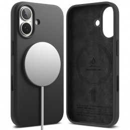 „Ringke“ silikoninis magnetinis „MagSafe“ dėklas, skirtas „iPhone 17“ – juodas