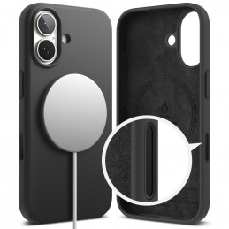 „Ringke“ silikoninis magnetinis „MagSafe“ dėklas, skirtas „iPhone 17“ – juodas