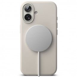 „Ringke“ silikoninis magnetinis „MagSafe“ dėklas, skirtas „iPhone 17“ – smėlio spalvos