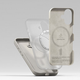 „Ringke“ silikoninis magnetinis „MagSafe“ dėklas, skirtas „iPhone 17“ – smėlio spalvos