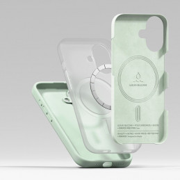 „Ringke“ silikoninis magnetinis „MagSafe“ dėklas, skirtas „iPhone 17 Pro“ – mėtinis