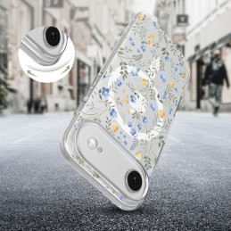 „Tech-Protect FlexAir MagSafe“ dėklas, skirtas „iPhone 17 Air“ – ramunės su lapais