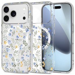 „Tech-Protect FlexAir MagSafe“ dėklas, skirtas „iPhone 17 Pro Max“ – ramunių ir lapų raštas