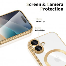 „Tech-Protect MagFlex MagSafe“ dėklas, skirtas „iPhone 17“ – permatomo aukso spalvos