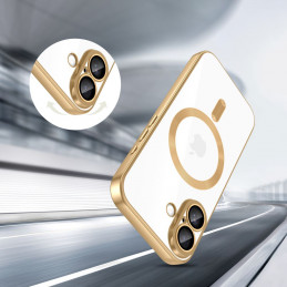 „Tech-Protect MagFlex MagSafe“ dėklas, skirtas „iPhone 17“ – permatomo aukso spalvos