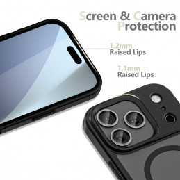 „Tech-Protect MagMat MagSafe“ dėklas, skirtas „iPhone 17 Pro Max“ – matinės juodos spalvos