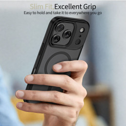 „Tech-Protect MagMat MagSafe“ dėklas, skirtas „iPhone 17 Pro Max“ – matinės juodos spalvos